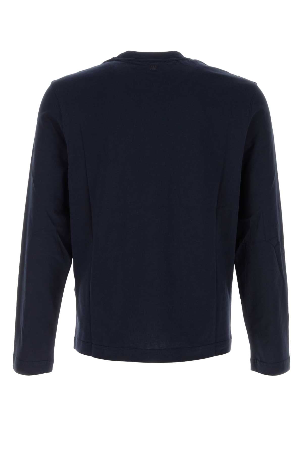 Ami Unisex Navy Blue Cotton T-Shirt AMI PARIS