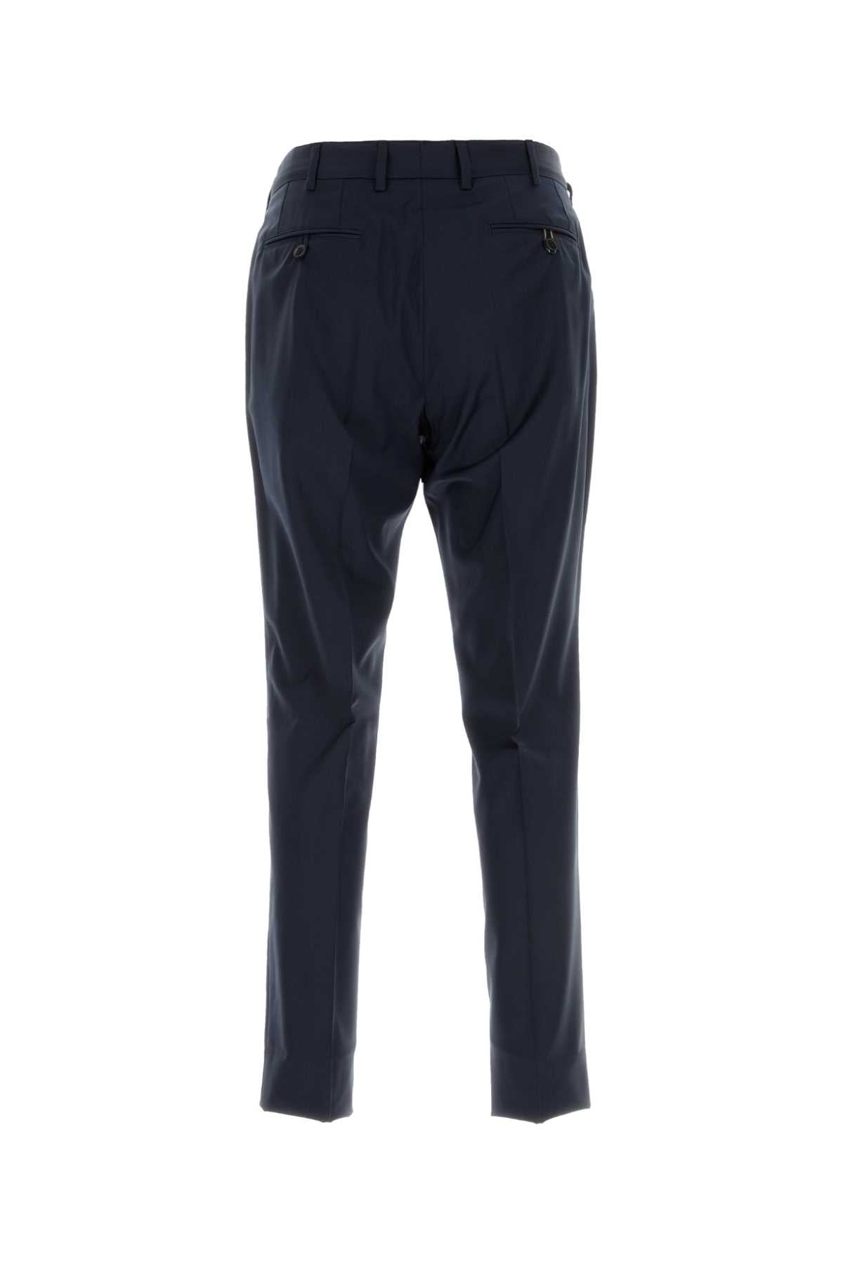 Brioni Men Navy Blue Stretch Wool Pant BRIONI
