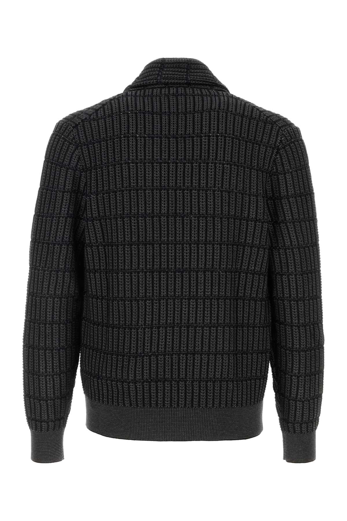 Brioni Men Embroidered Cotton And Linen Cardigan BRIONI