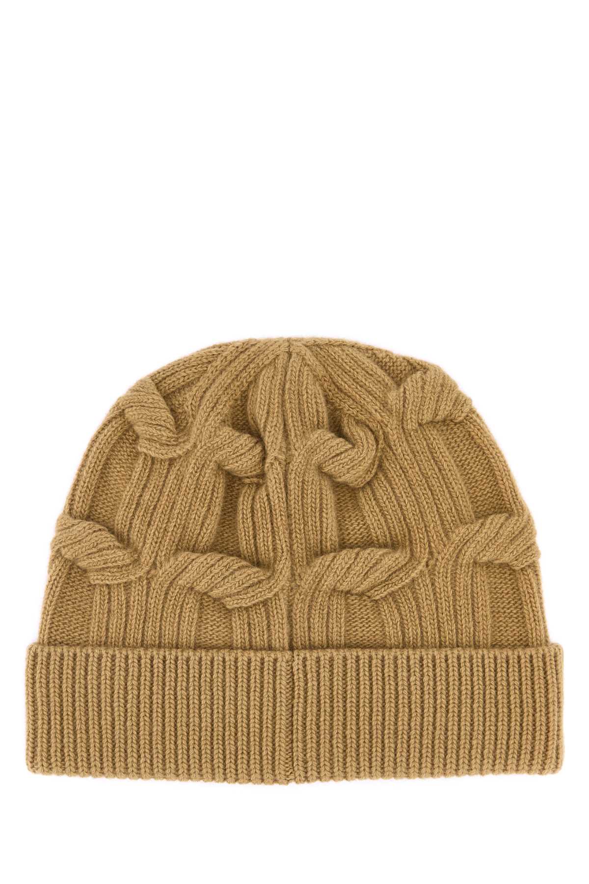 Stella Mccartney Women Camel Wool Beanie Hat STELLA MCCARTNEY