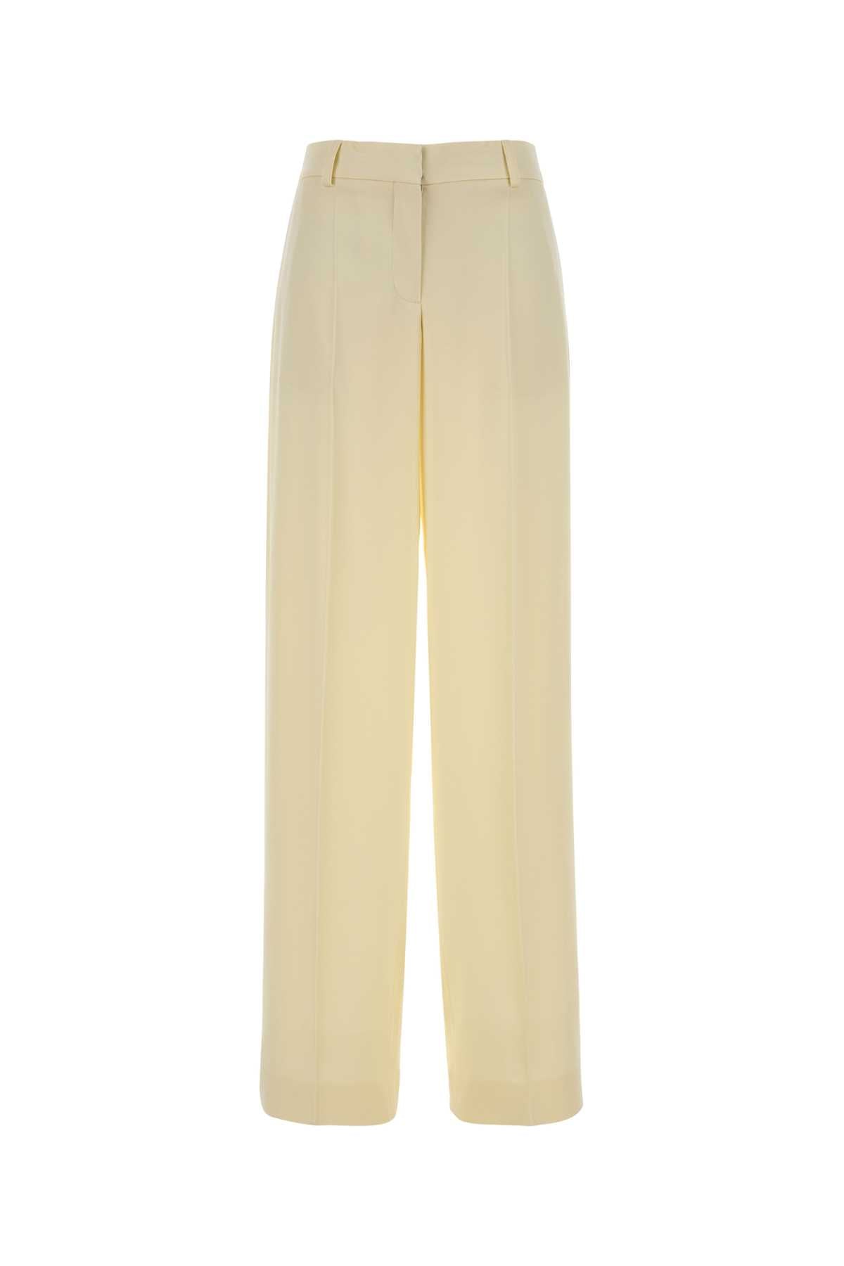 Stella Mccartney Women Pastel Yellow Satin Wide-Leg Pant STELLA MCCARTNEY