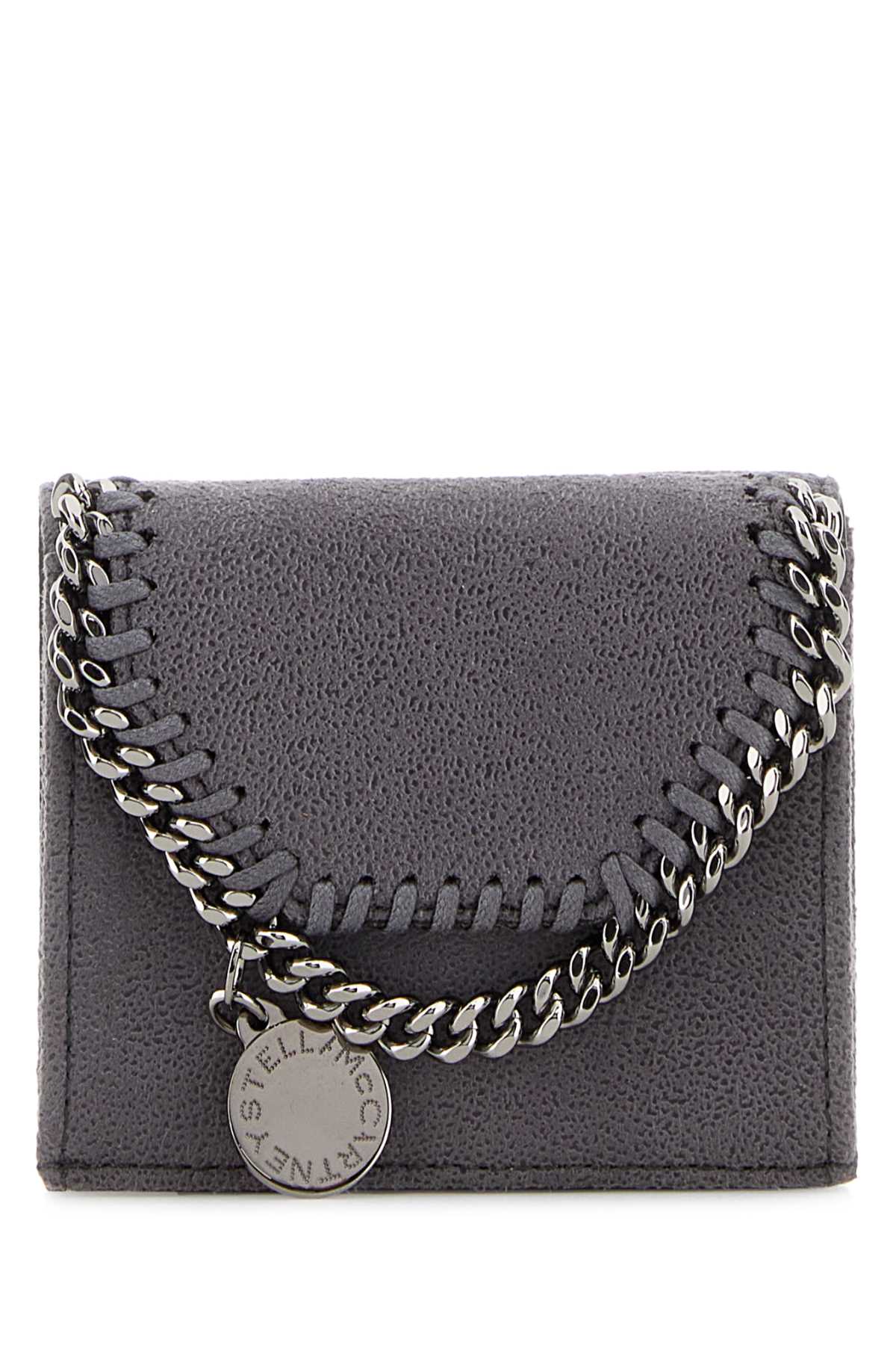 Stella Mccartney Women Dark Grey Shaggy Deer Falabella Wallet STELLA MCCARTNEY
