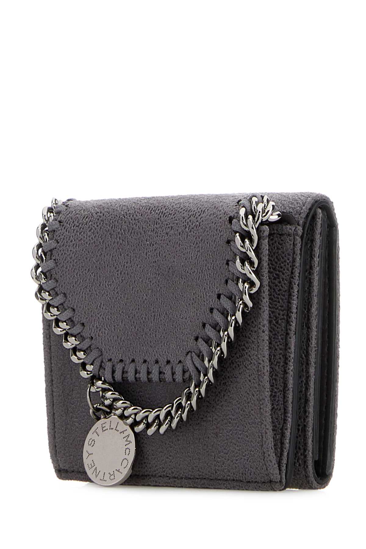 Stella Mccartney Women Dark Grey Shaggy Deer Falabella Wallet STELLA MCCARTNEY