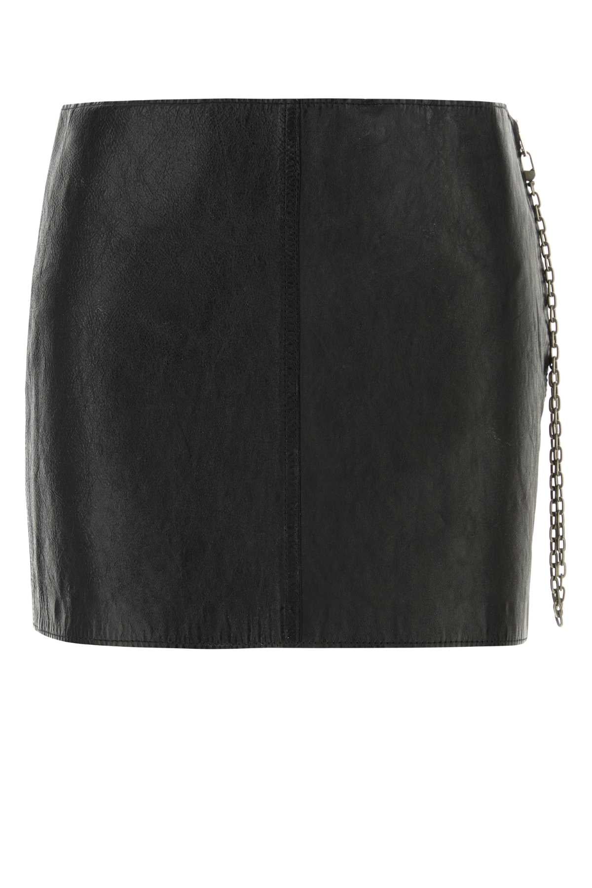Alexander Wang Women Black Leather Mini Skirt ALEXANDER WANG