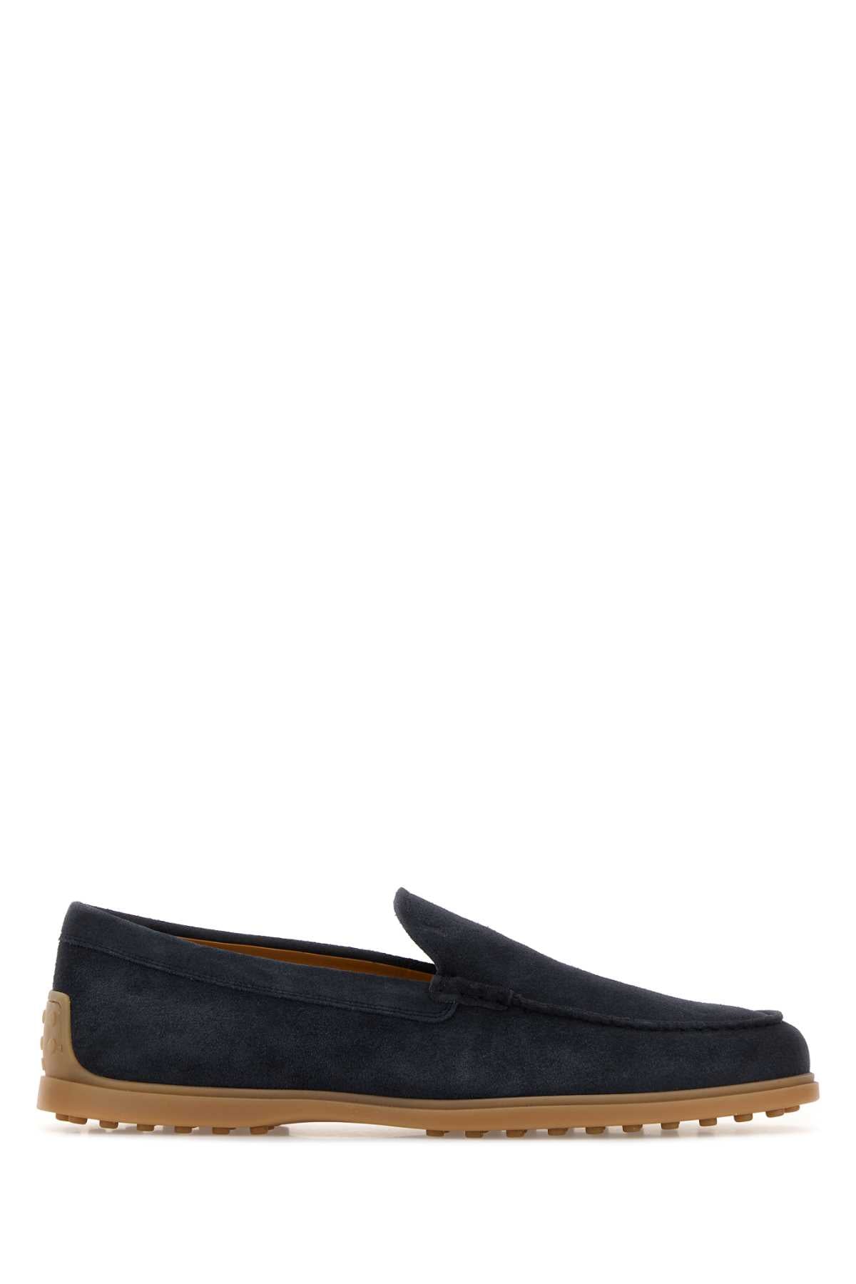 Tod's Men Navy Blue Suede Loafers TOD'S