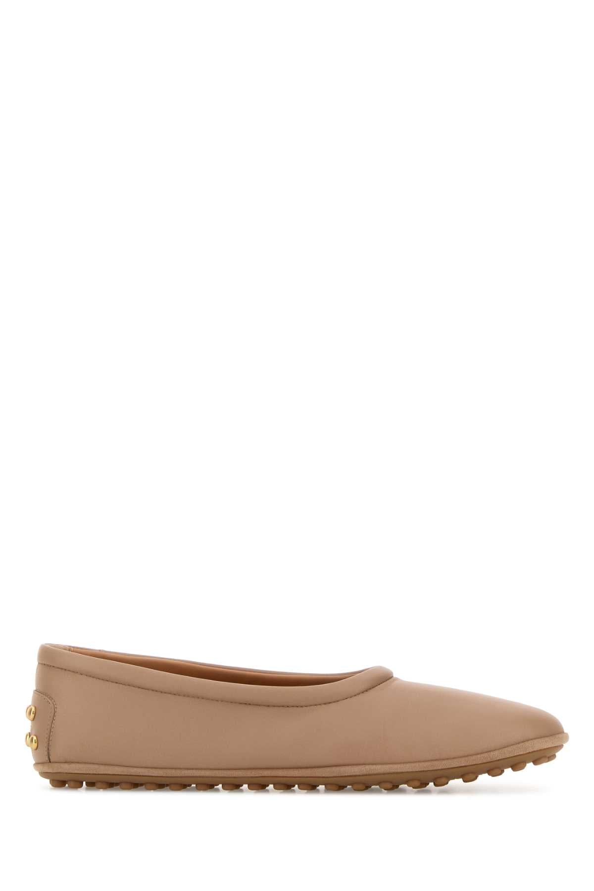 Tod's Women Antiqued Pink Leather Ballerinas TOD'S