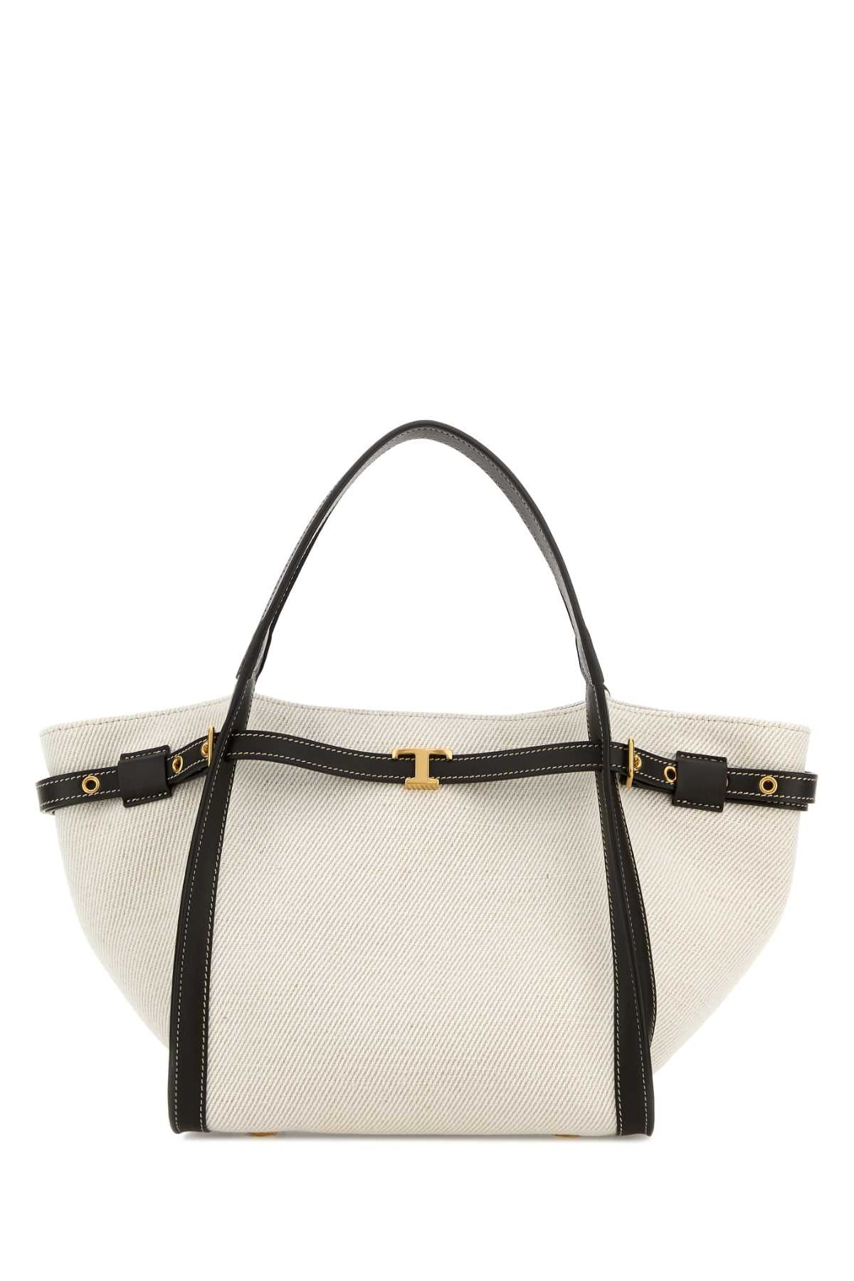 Tod's Women White Canvas Small Shopping Bag TOD'S