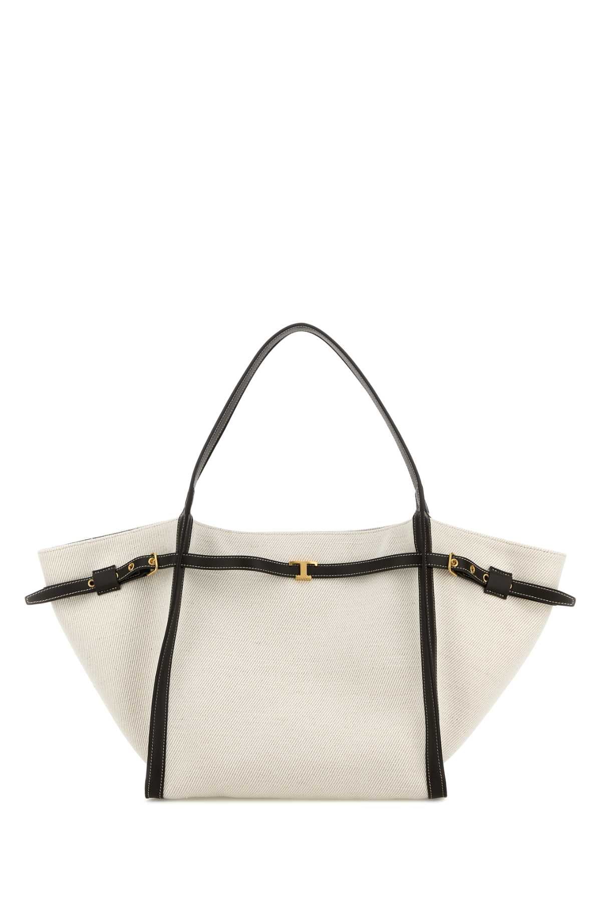 Tod's Women White Canvas Medium Shopping Bag TOD'S
