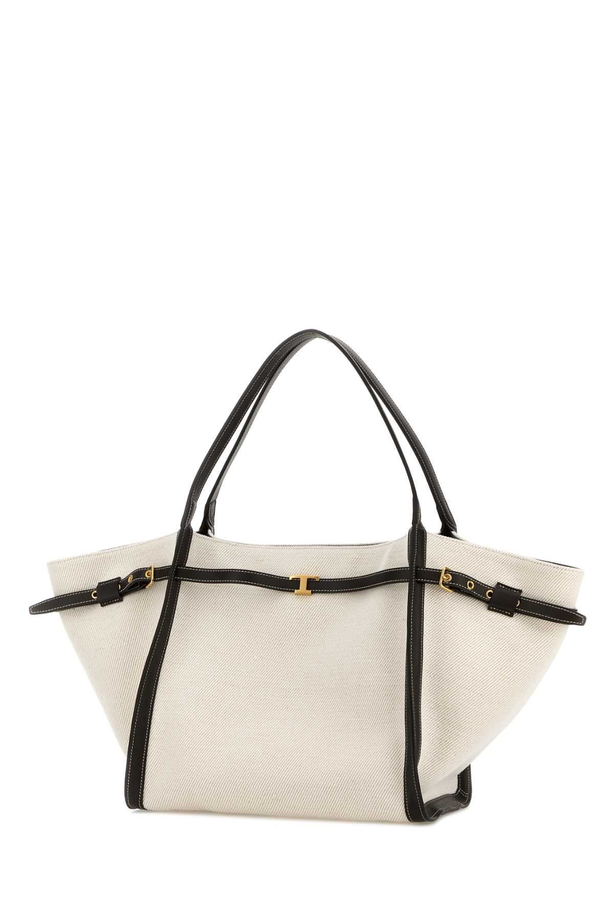 Tod's Women White Canvas Medium Shopping Bag TOD'S