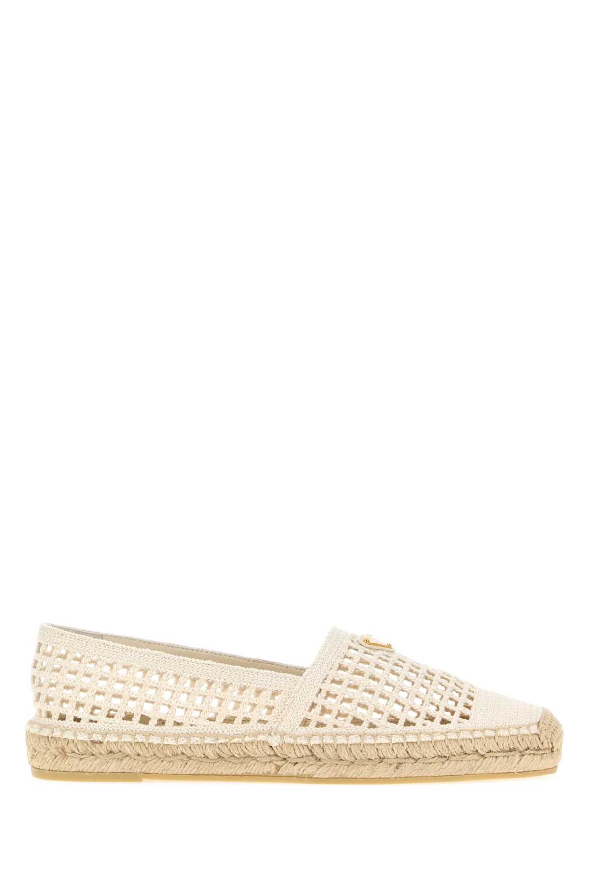 Prada Women Ivory Crochet Espadrilles PRADA