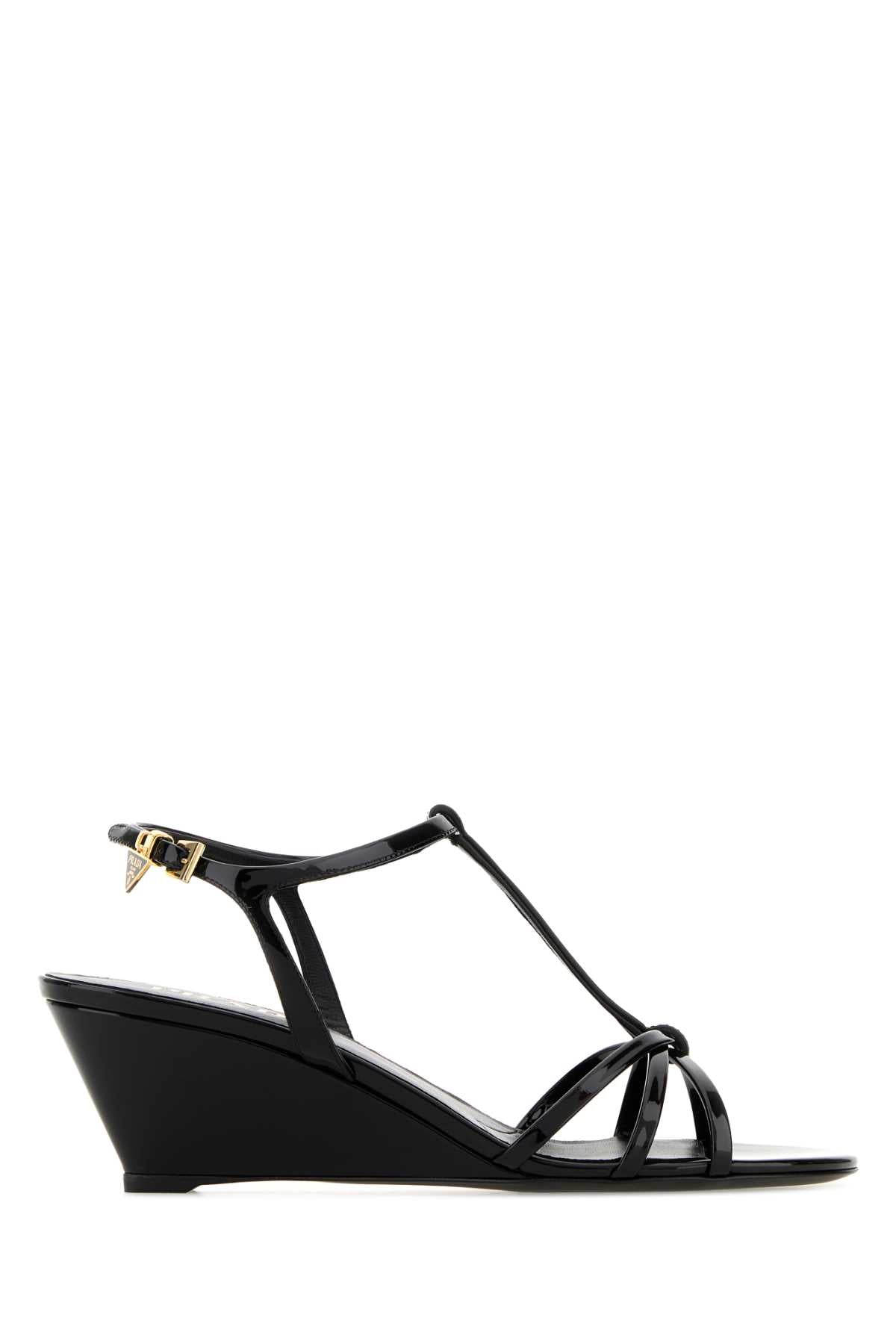 Prada Women Black Leather Sandals PRADA