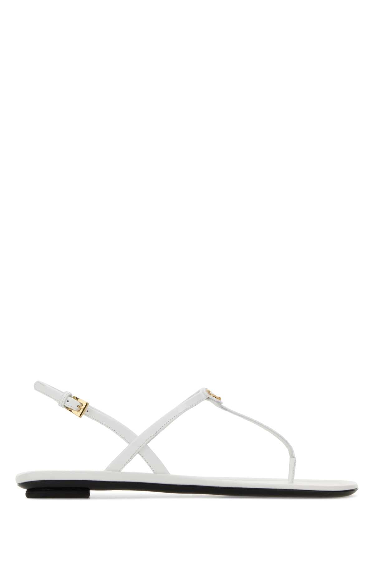 Prada Women White Leather Thong Sandals PRADA
