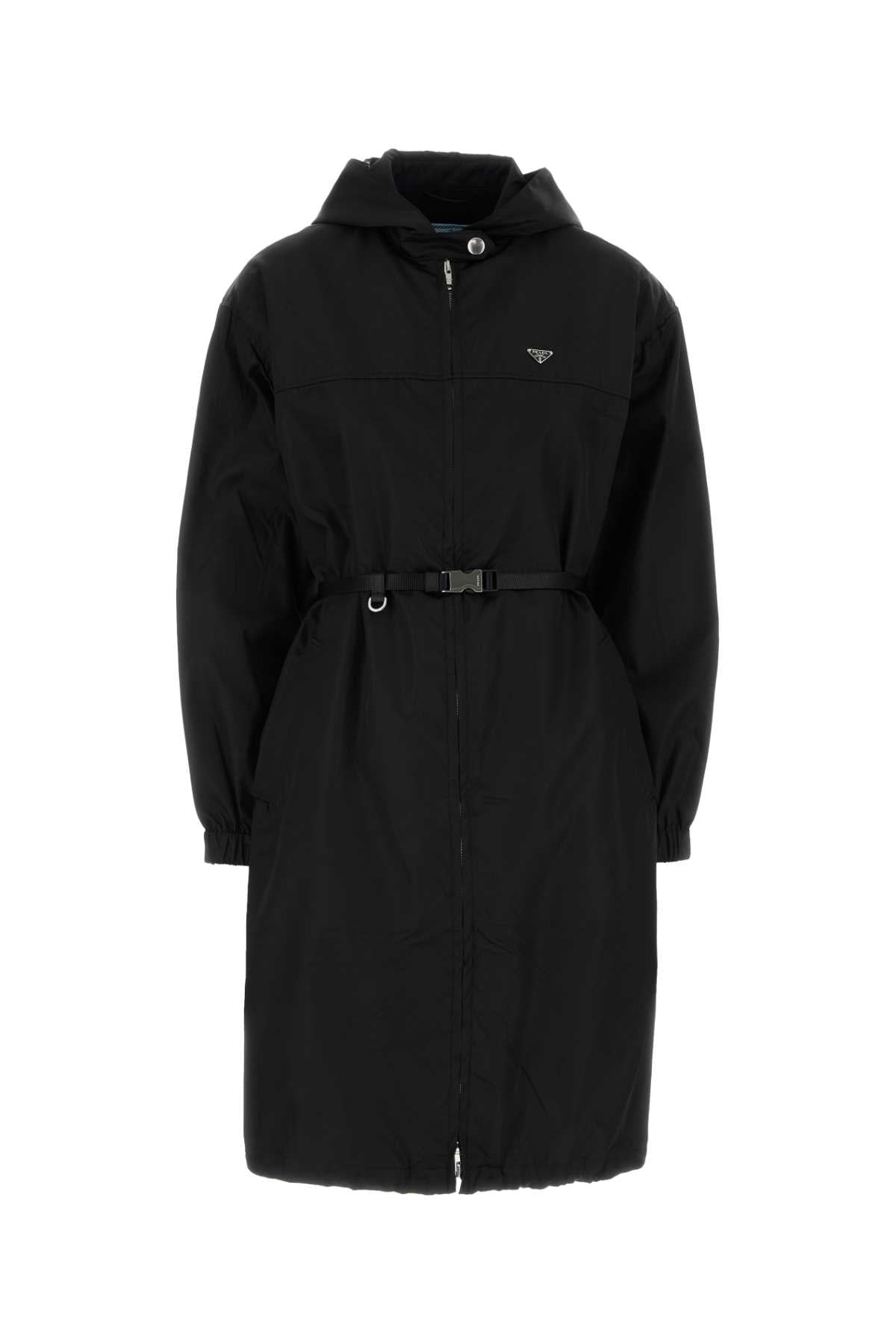 Prada Women Black Re-Nylon Raincoat PRADA