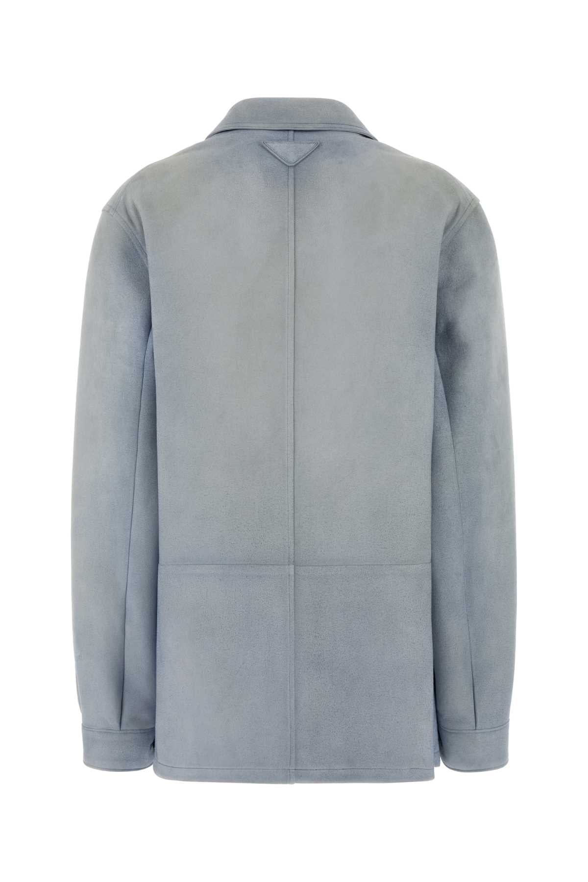 Prada Women Light-Blue Suede Jacket PRADA