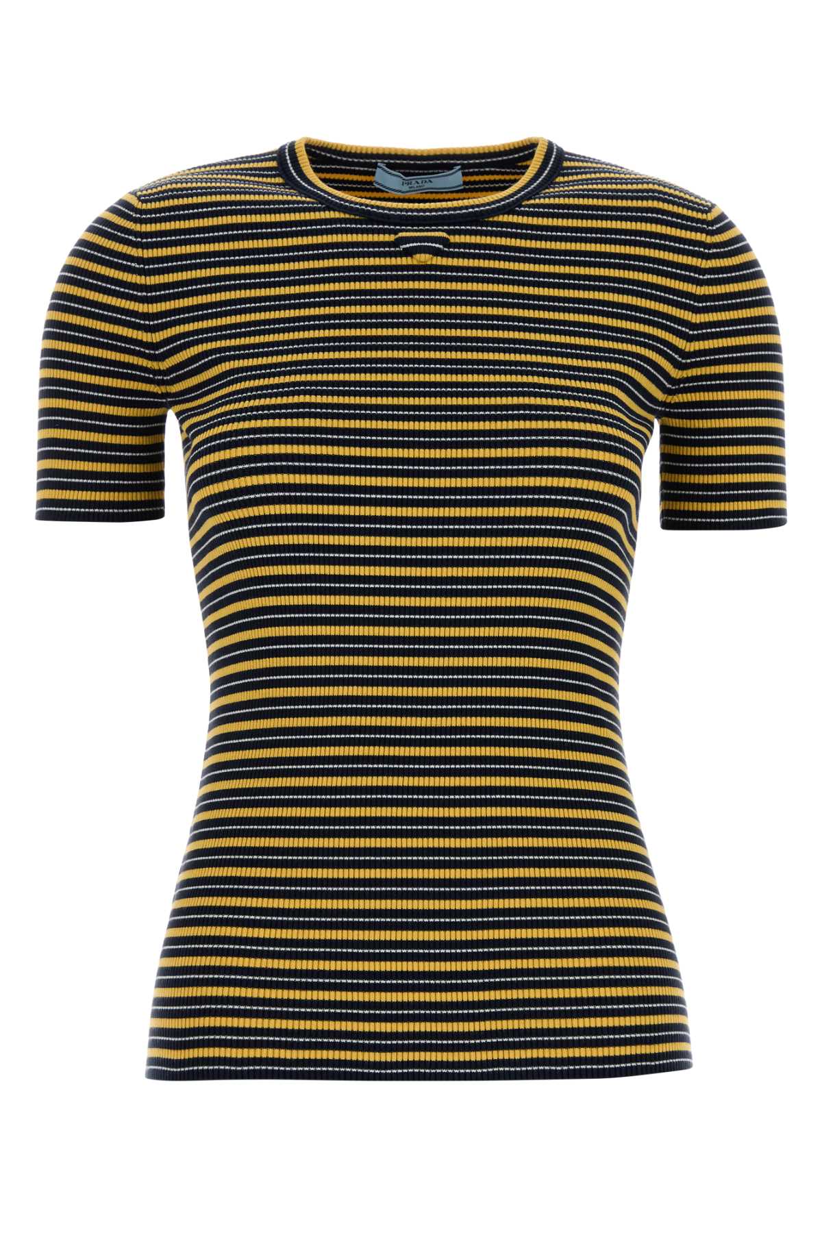 Prada Women Embroidered Stretch Cotton T-Shirt PRADA