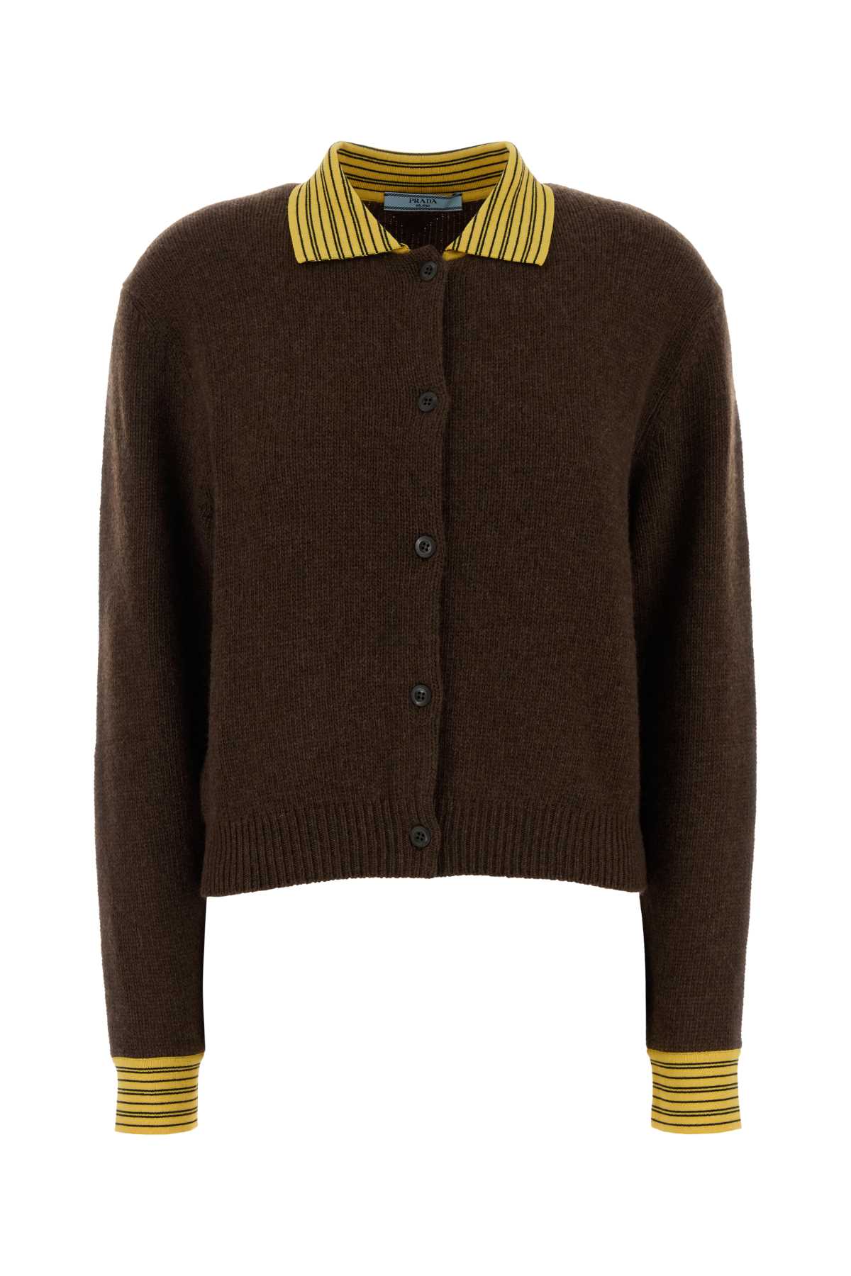 Prada Women Brown Cashmere Blend Cardigan PRADA