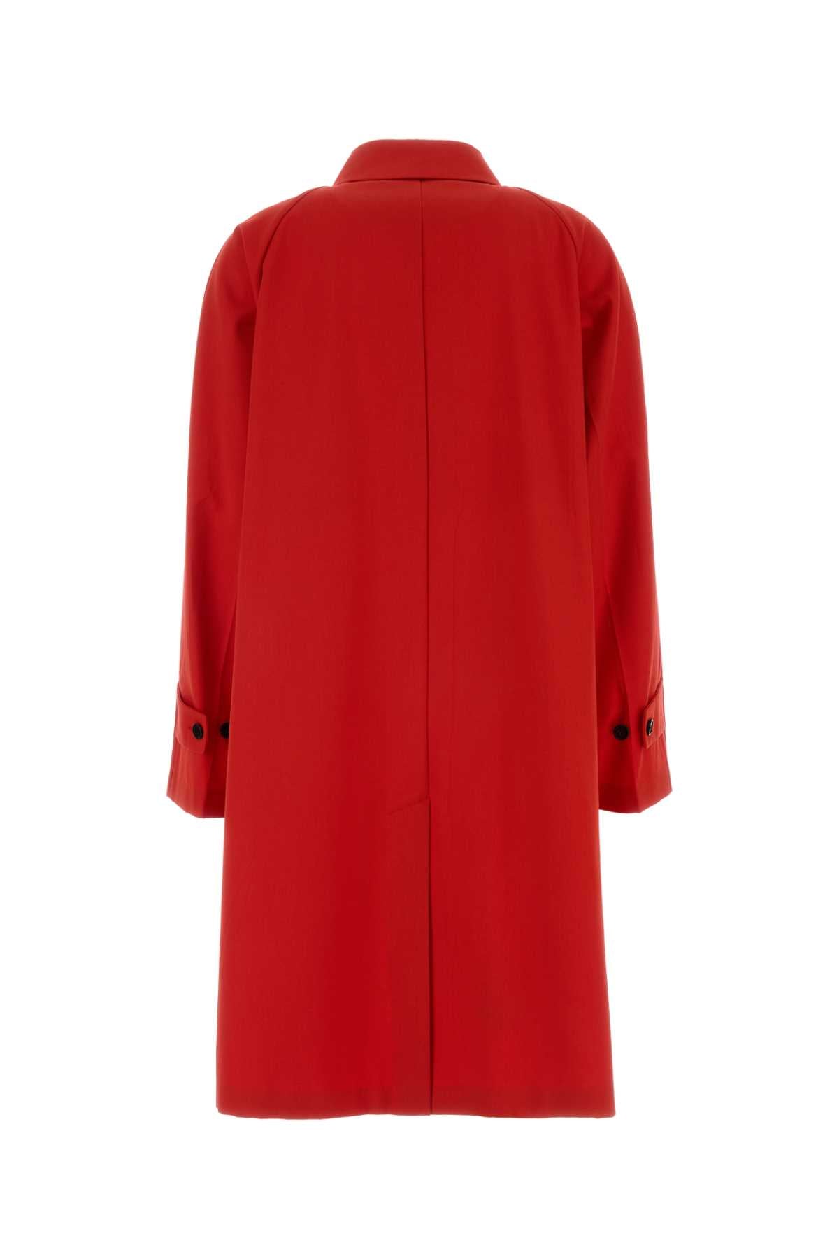Prada Women Red Gabardine Overcoat PRADA