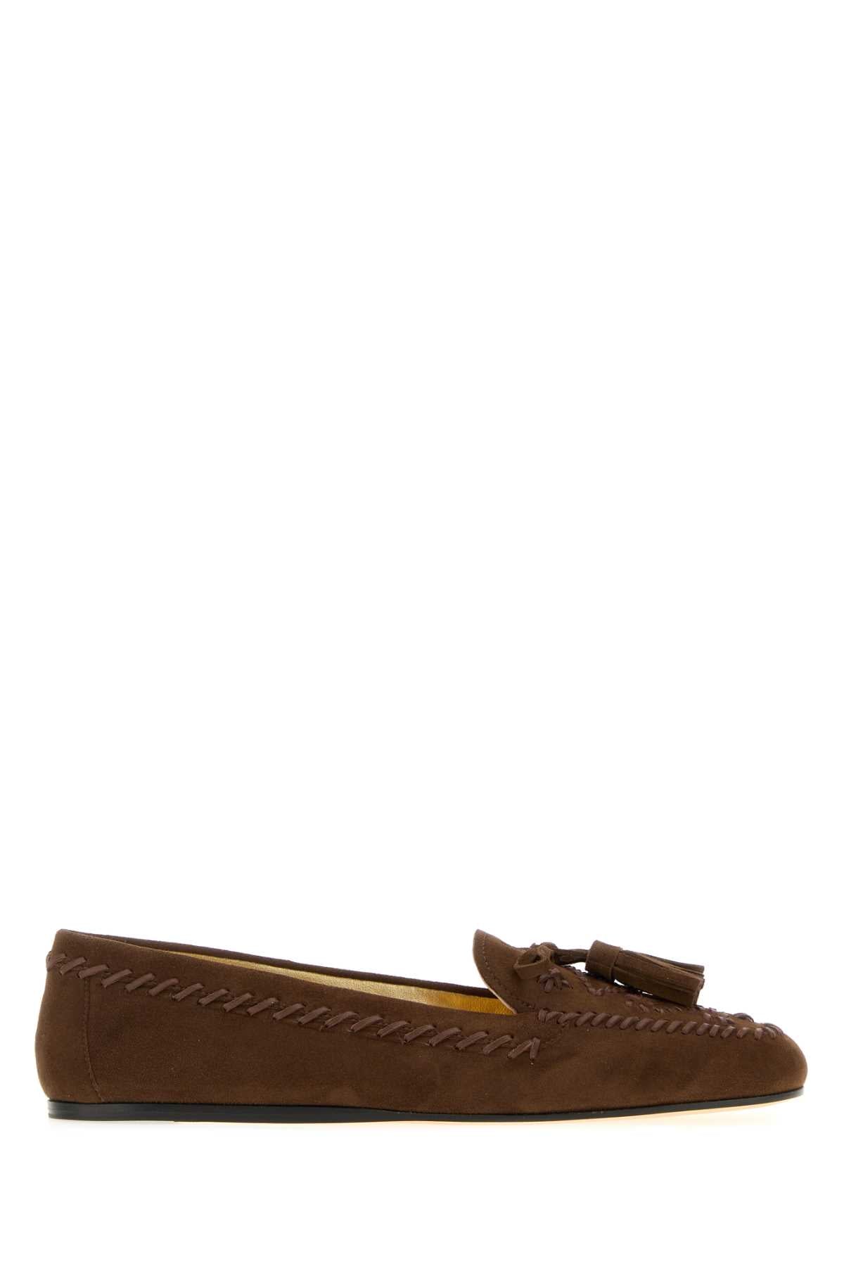 Prada Women Brown Suede Loafers PRADA