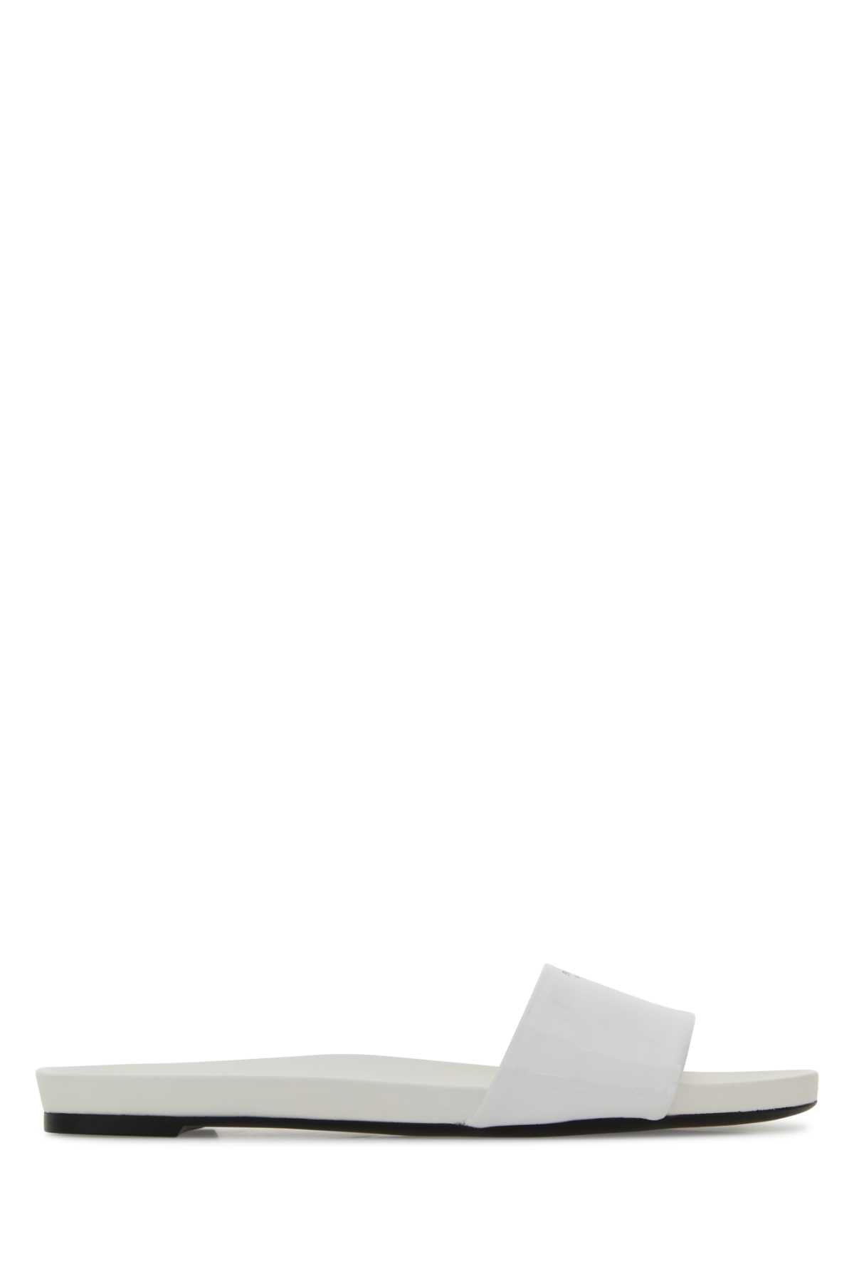 Prada Women White Leather Slippers PRADA