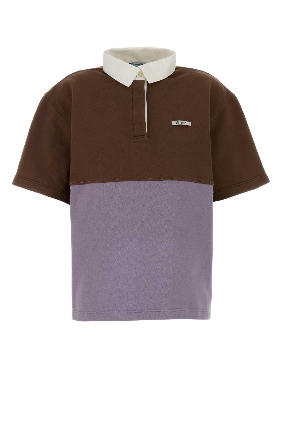 Prada Women Two-Tone Cotton Polo Shirt PRADA