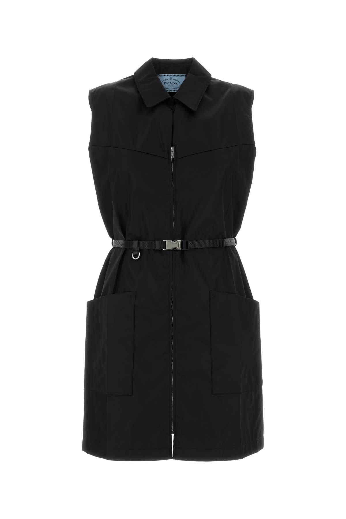 Prada Women Black Re-Nylon Mini Dress PRADA