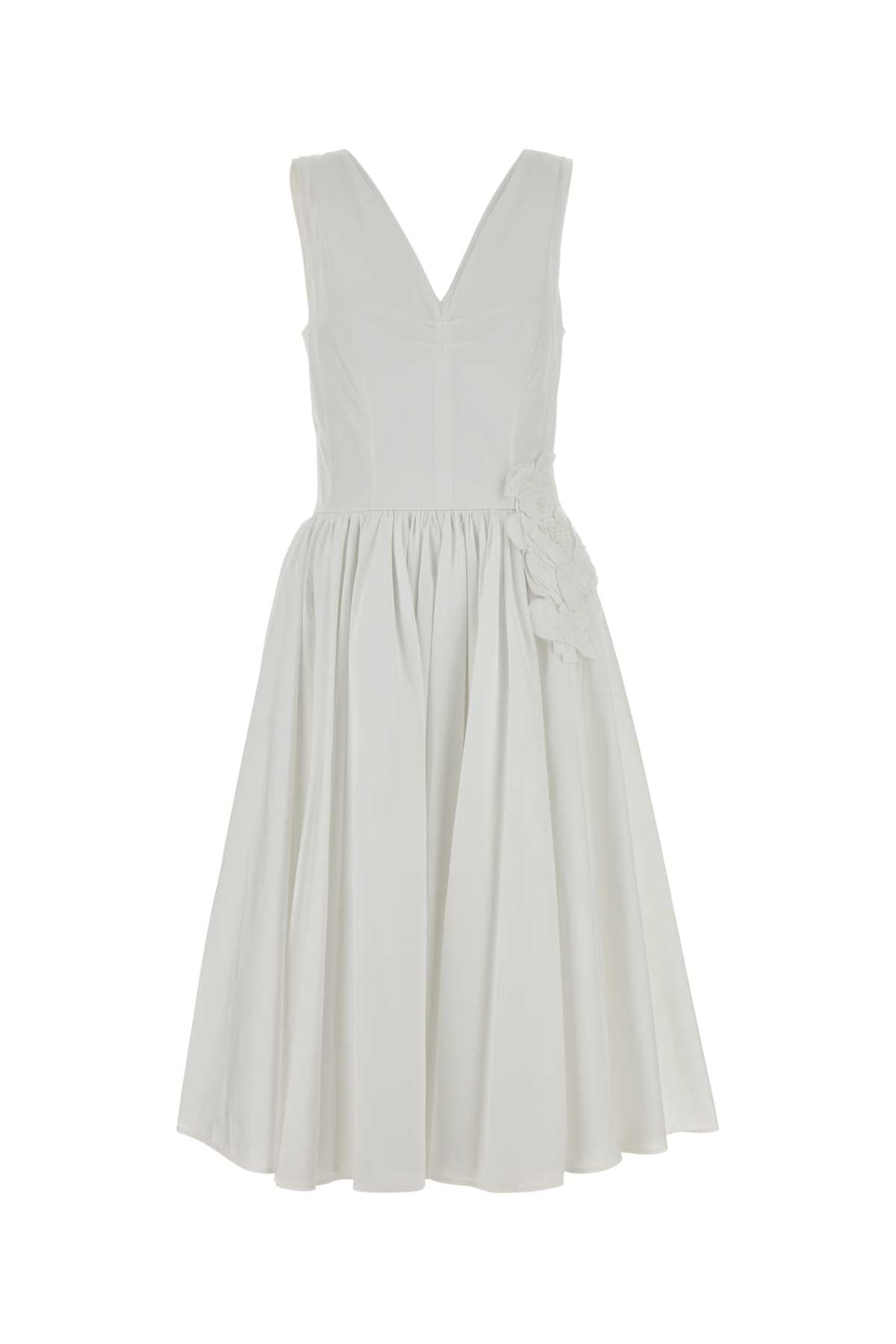 Prada Women White Poplin Dress PRADA