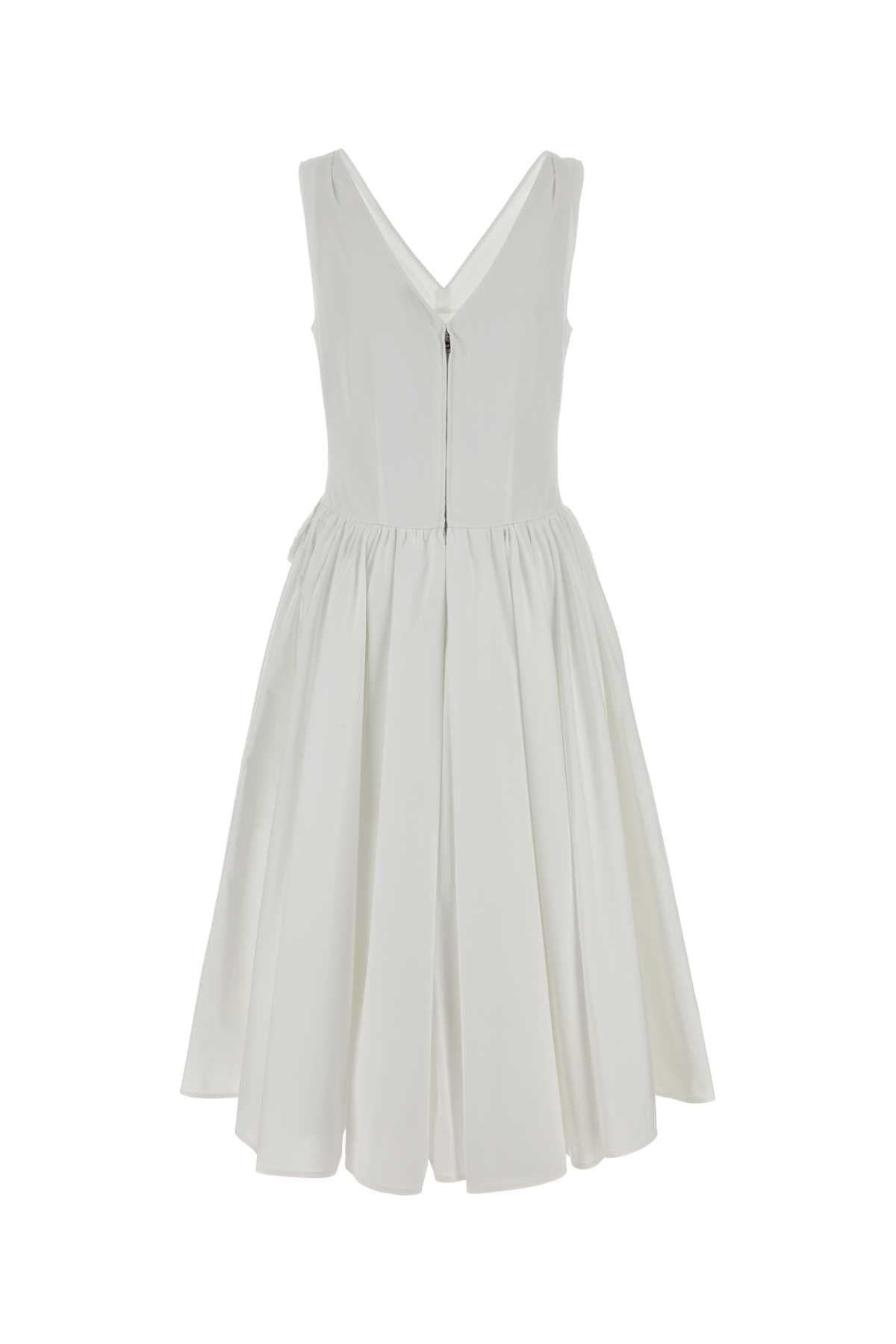 Prada Women White Poplin Dress PRADA