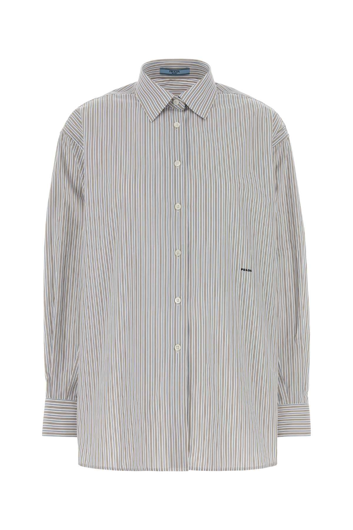 Prada Women Embroidered Poplin Oversize Shirt PRADA