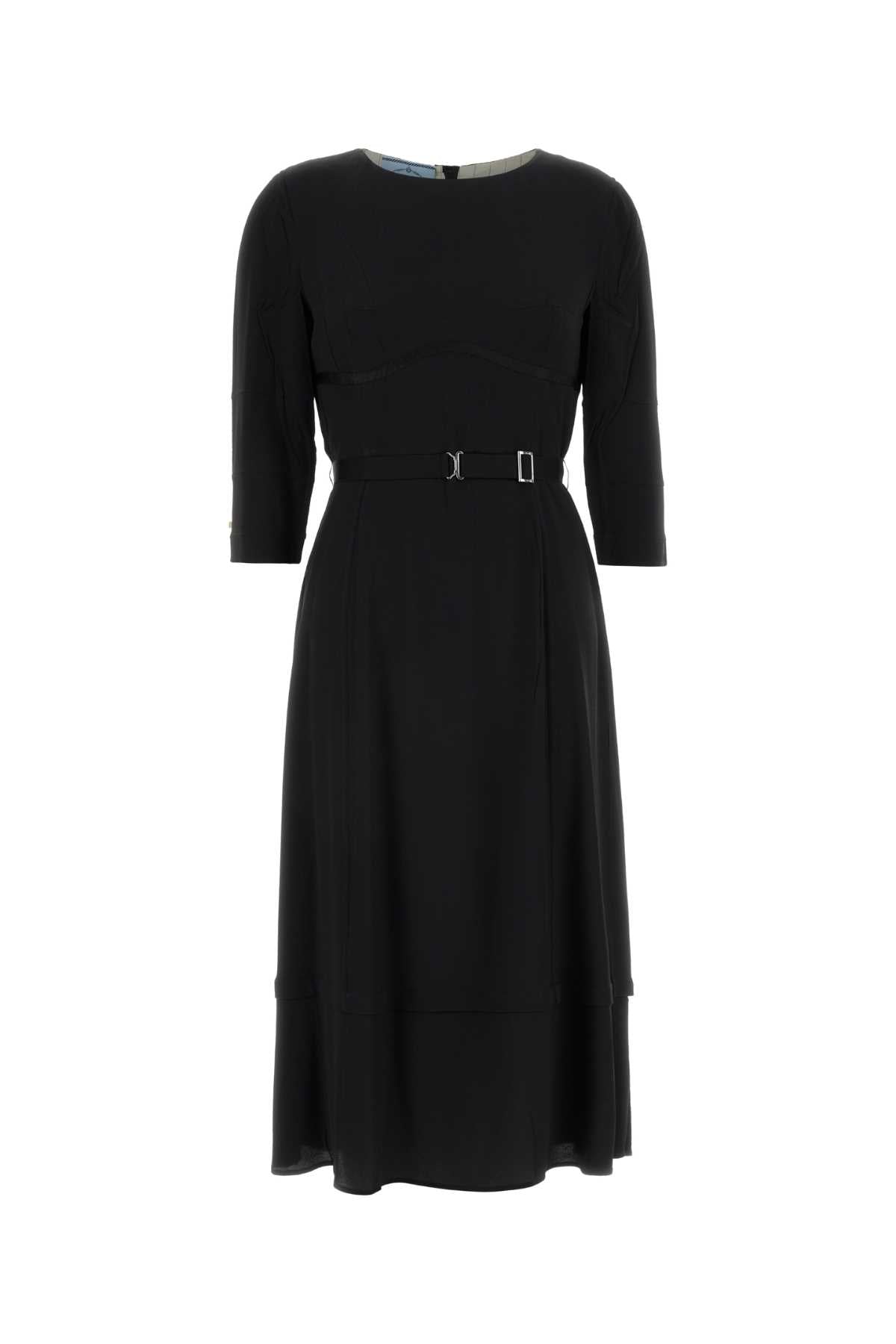 Prada Women Black Acetate Blend Dress PRADA