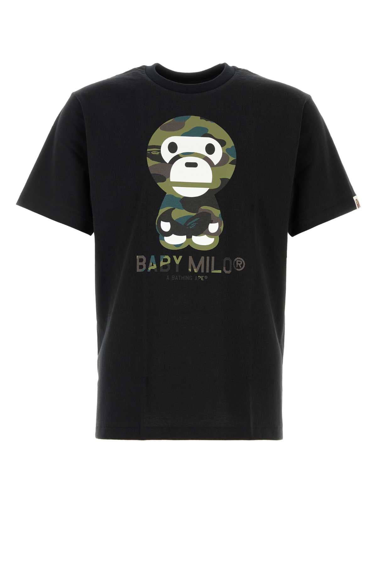 Bape Men Black Cotton 1St Camp Baby Milo T-Shirt BAPE