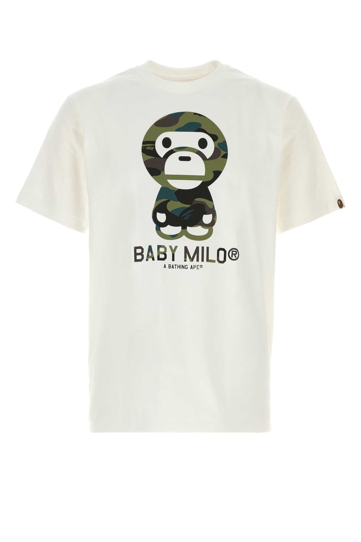 Bape Men White Cotton 1St Camp Baby Milo T-Shirt BAPE