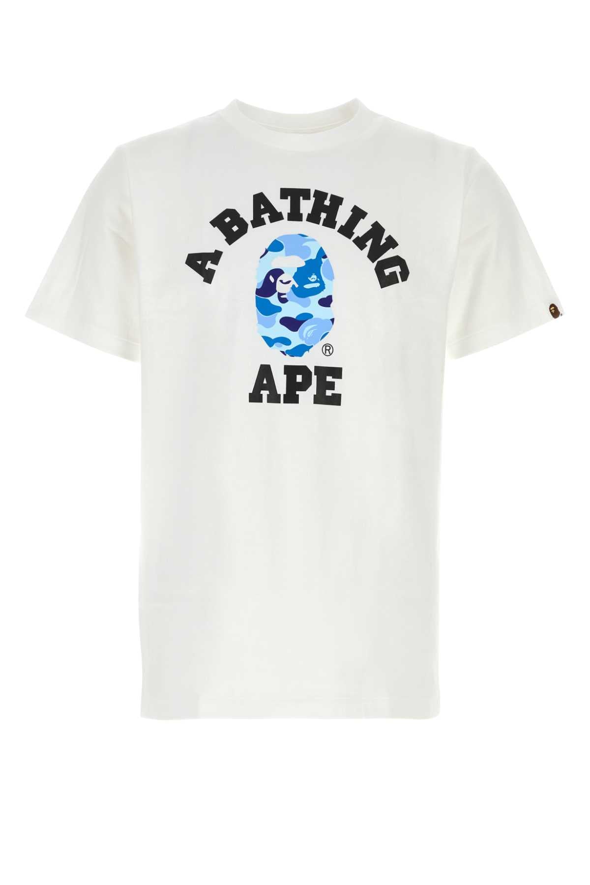 Bape Men White Cotton Abc Camo Collage T-Shirt BAPE