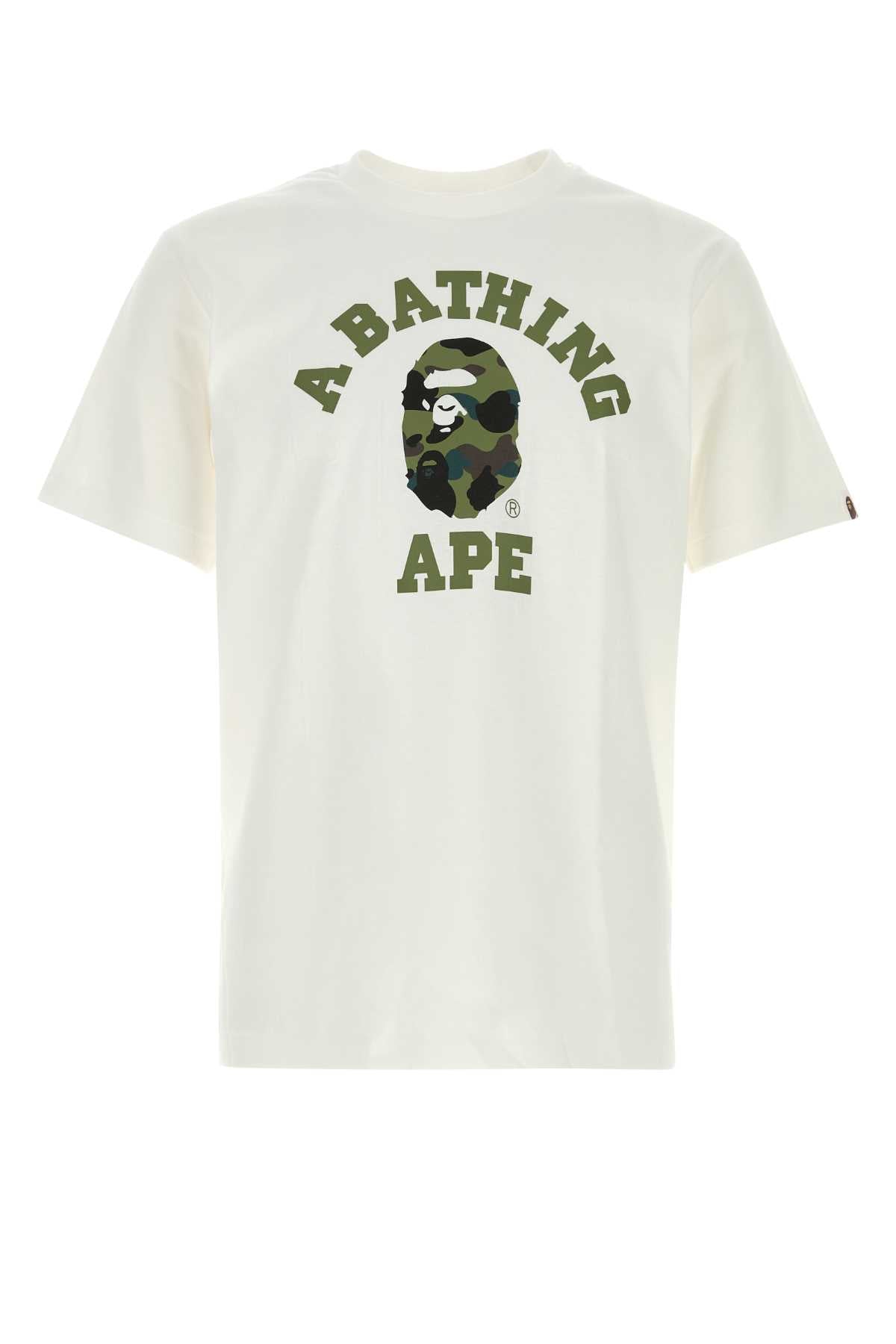 Bape Men White Cotton 1St Camo T-Shirt BAPE