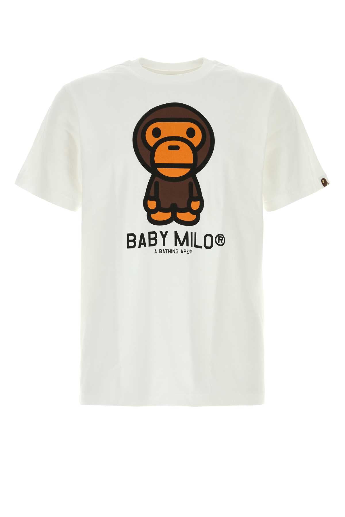 Bape Men White Cotton Baby Milo T-Shirt BAPE