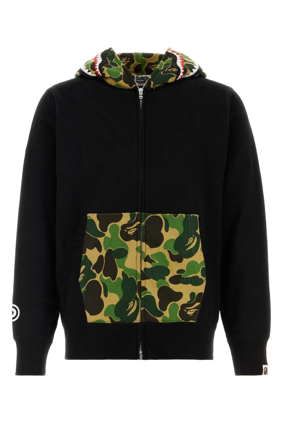 Bape Men Black Cotton Abc Camo Shark Sweatshirt BAPE
