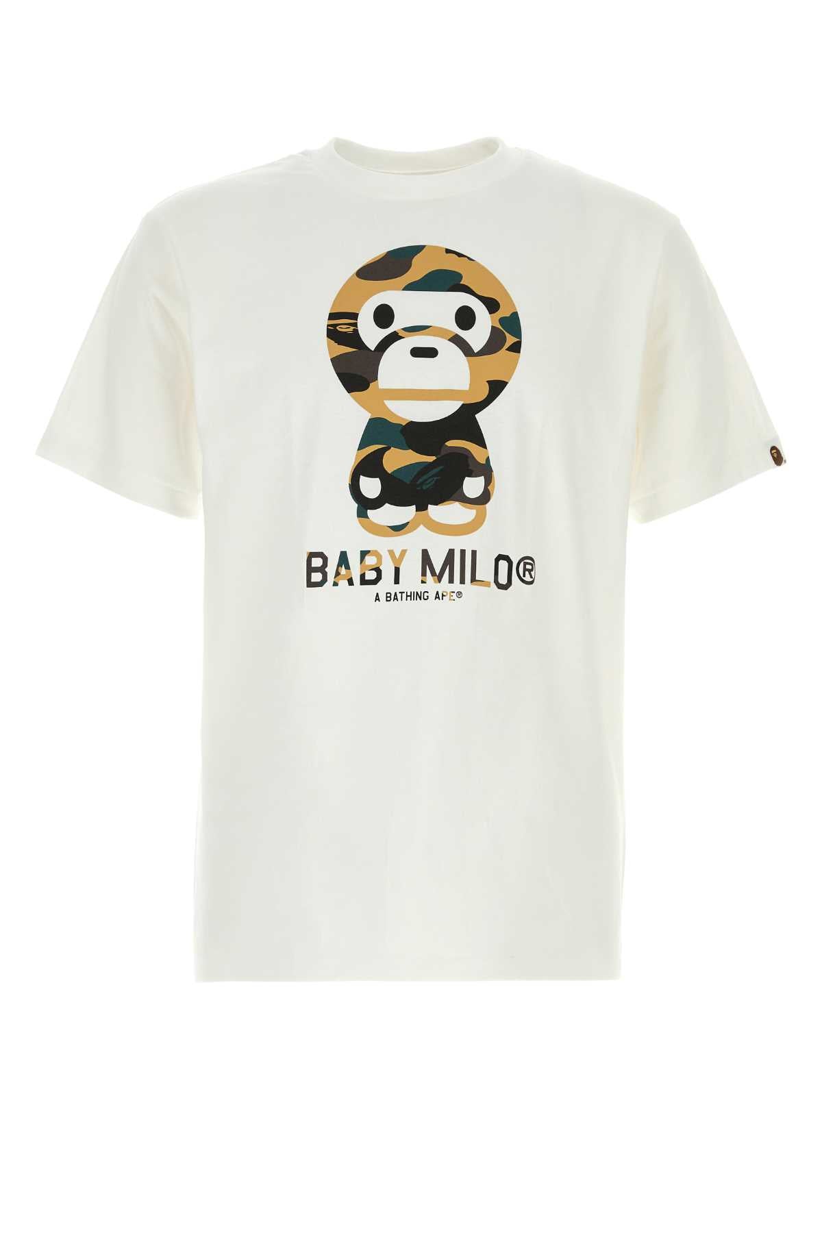 Bape Men White Cotton 1St Camp Baby Milo T-Shirt BAPE