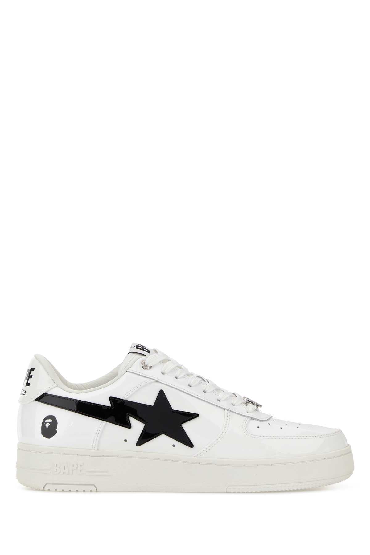 Bape Men White Leather Sneakers BAPE