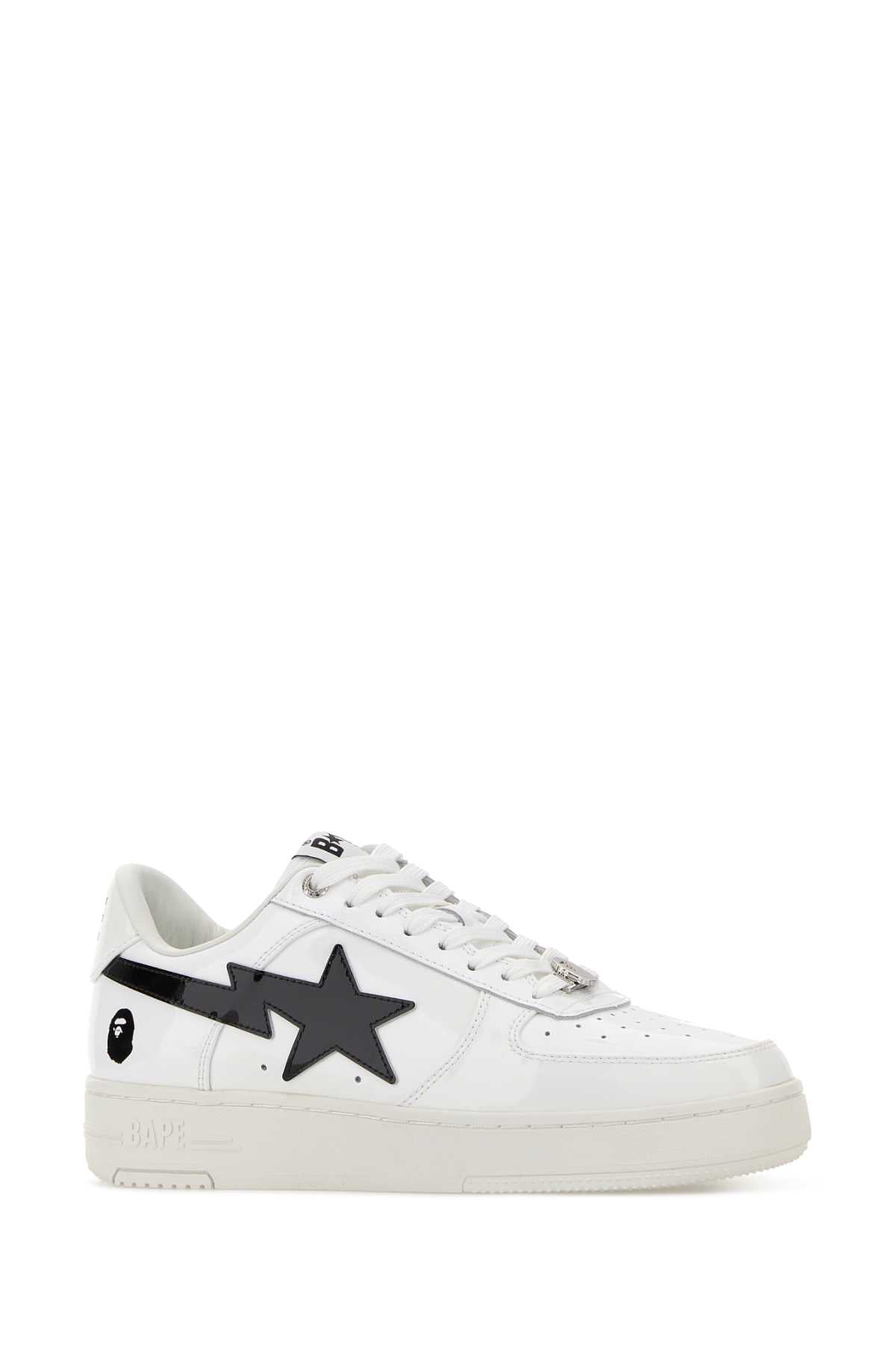 Bape Men White Leather Sneakers BAPE
