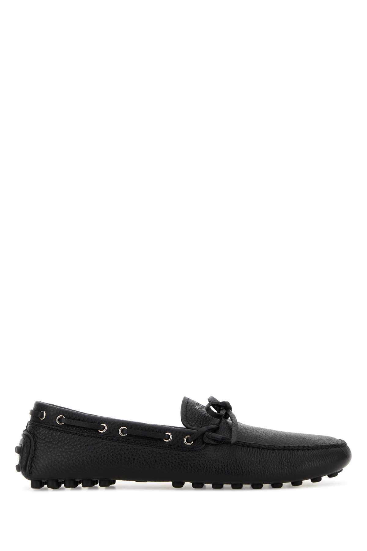 Prada Men Black Leather Loafers PRADA