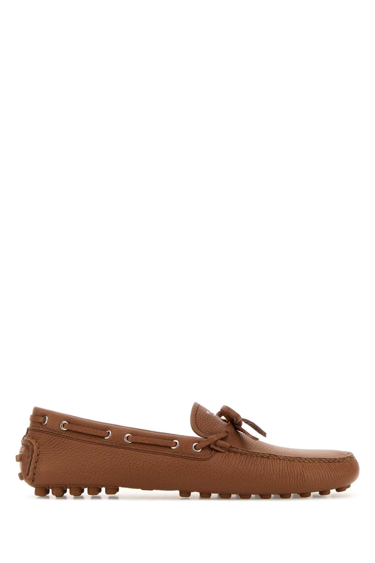 Prada Men Caramel Leather Loafers PRADA