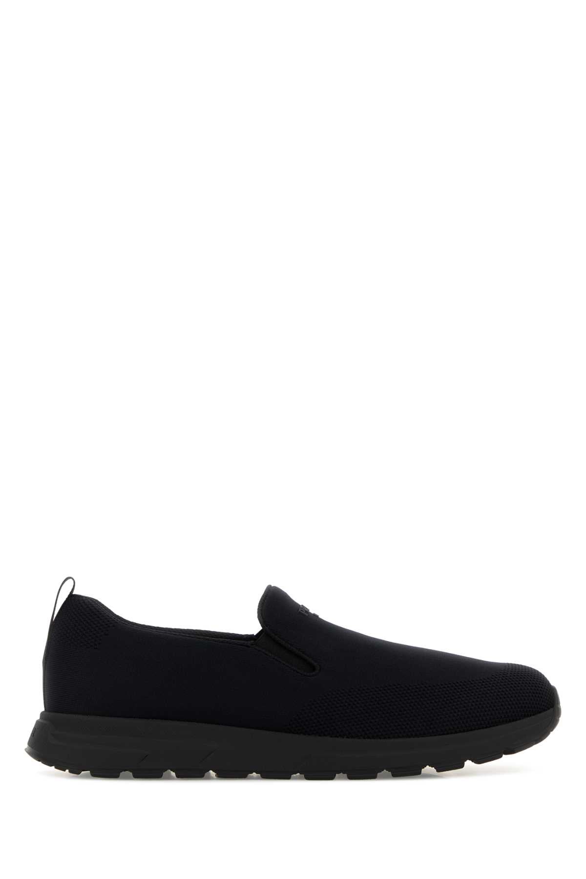 Prada Men Black Jersey Slip Ons PRADA