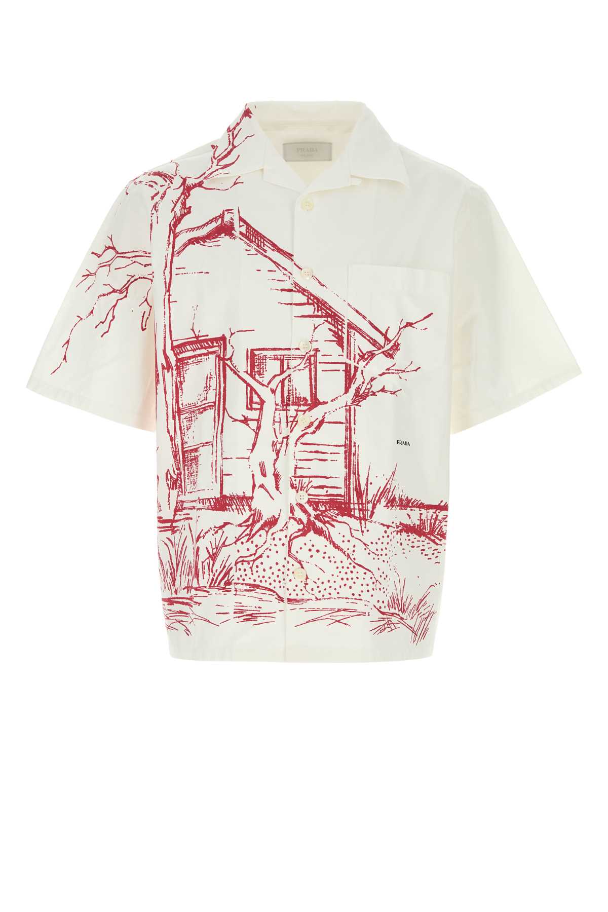 Prada Men White Poplin Shirt PRADA