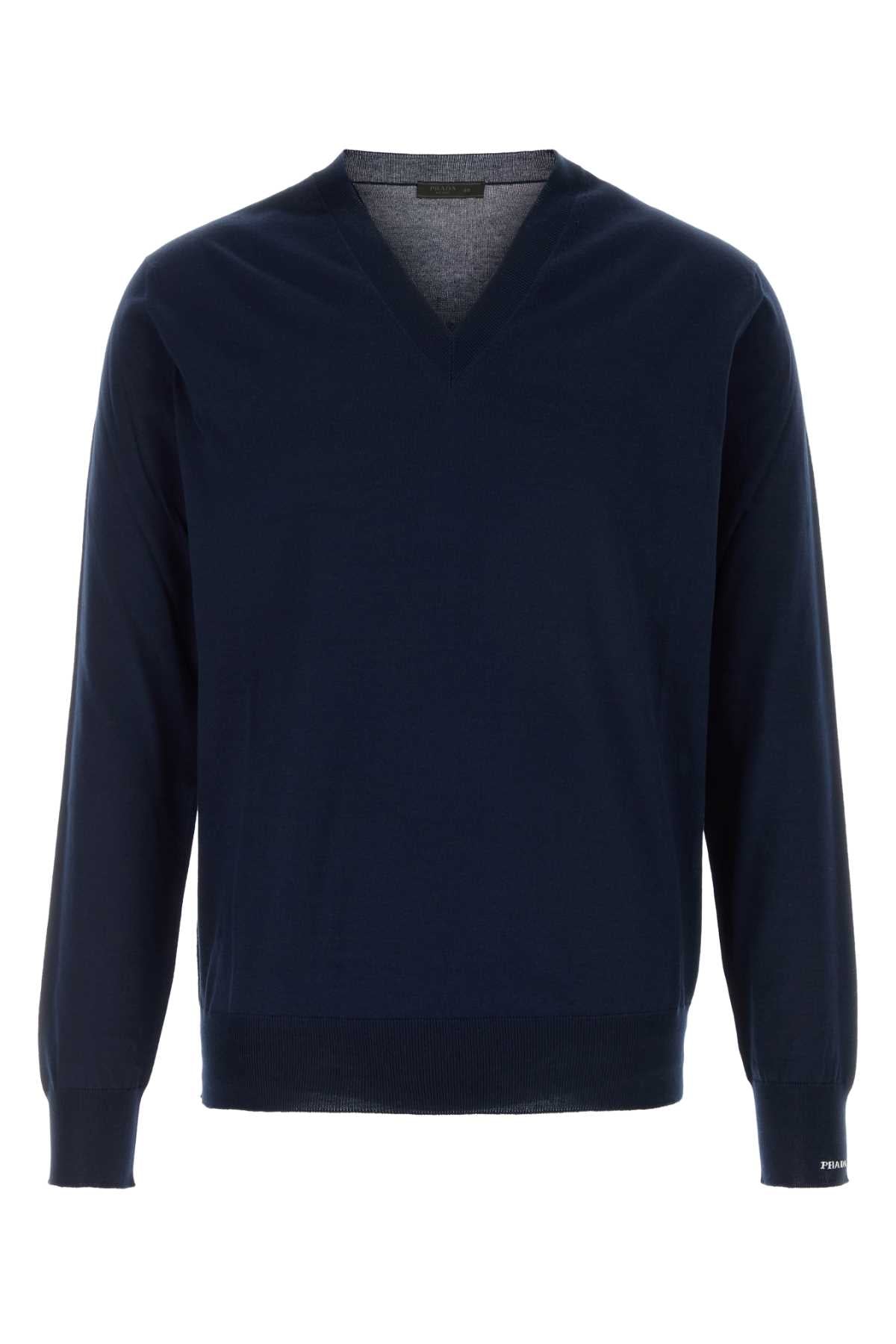 Prada Men Midnight Blue Cotton Sweater PRADA