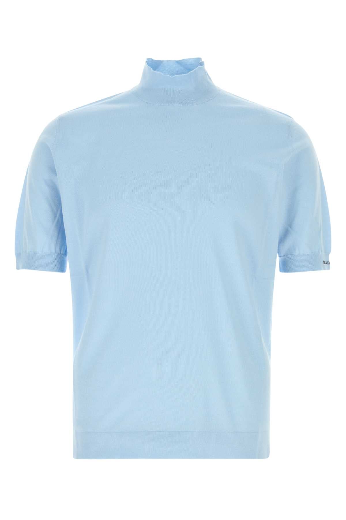 Prada Men Light Blue Cotton Sweater PRADA