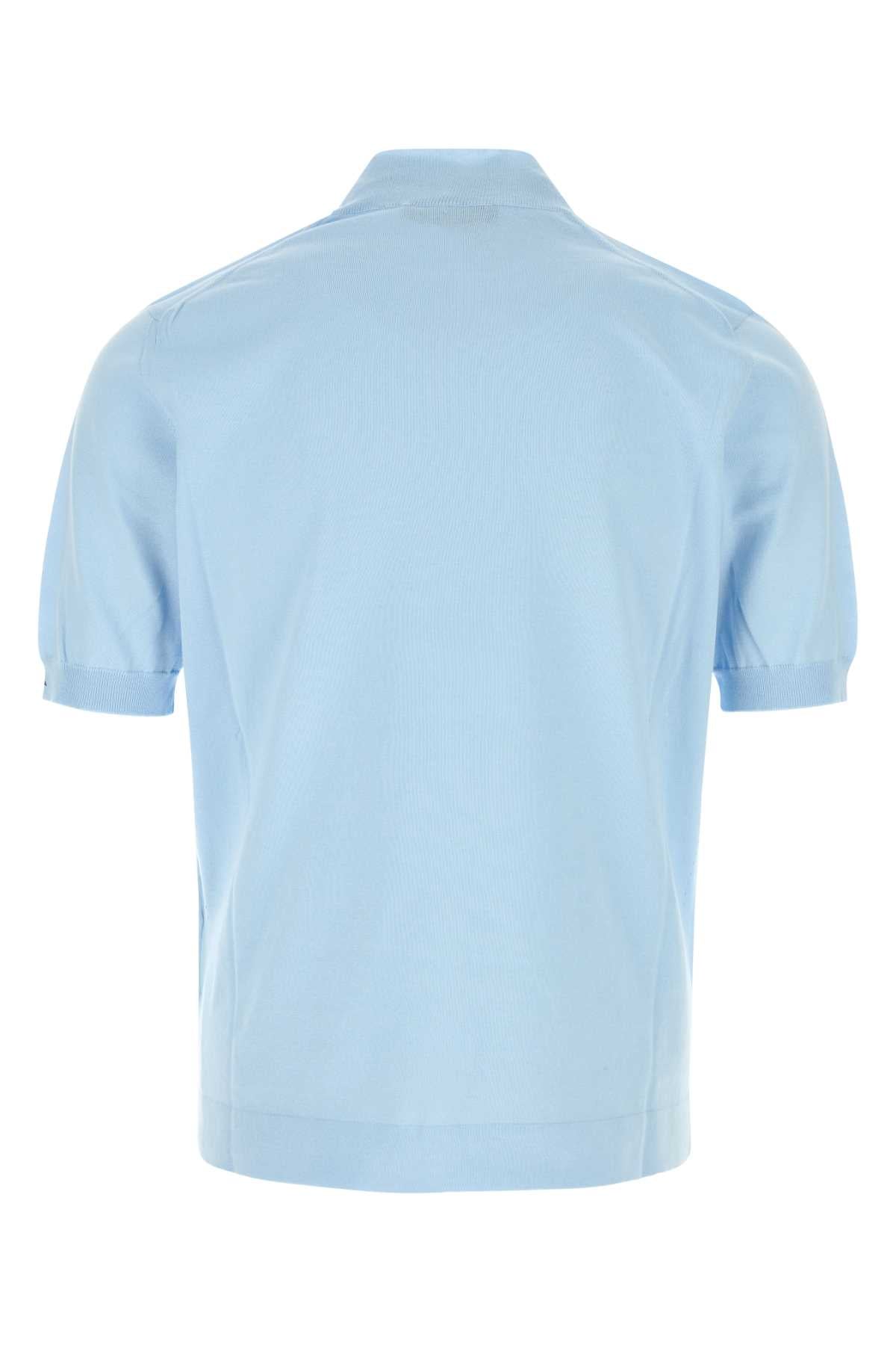 Prada Men Light Blue Cotton Sweater PRADA