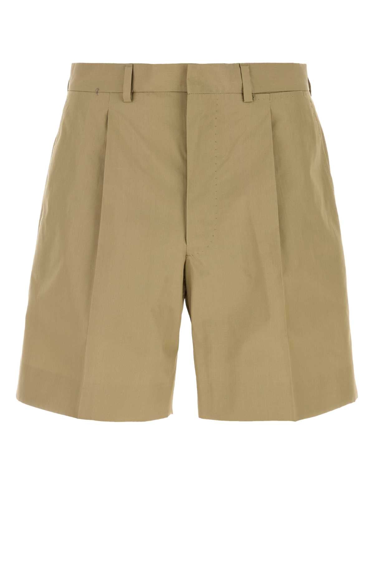 Prada Men Khaki Poplin Bermuda Shorts PRADA