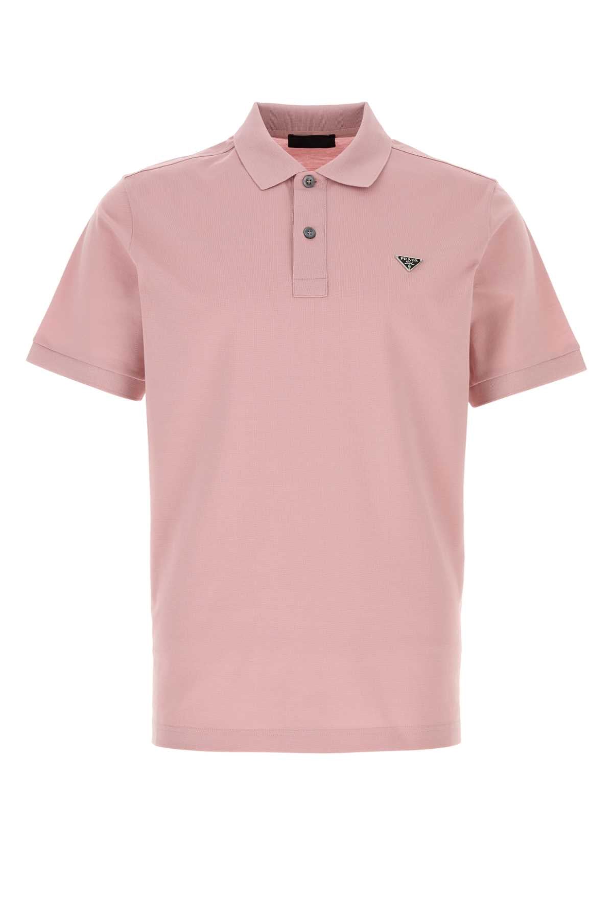 Prada Men Pink Piquet Polo Shirt PRADA