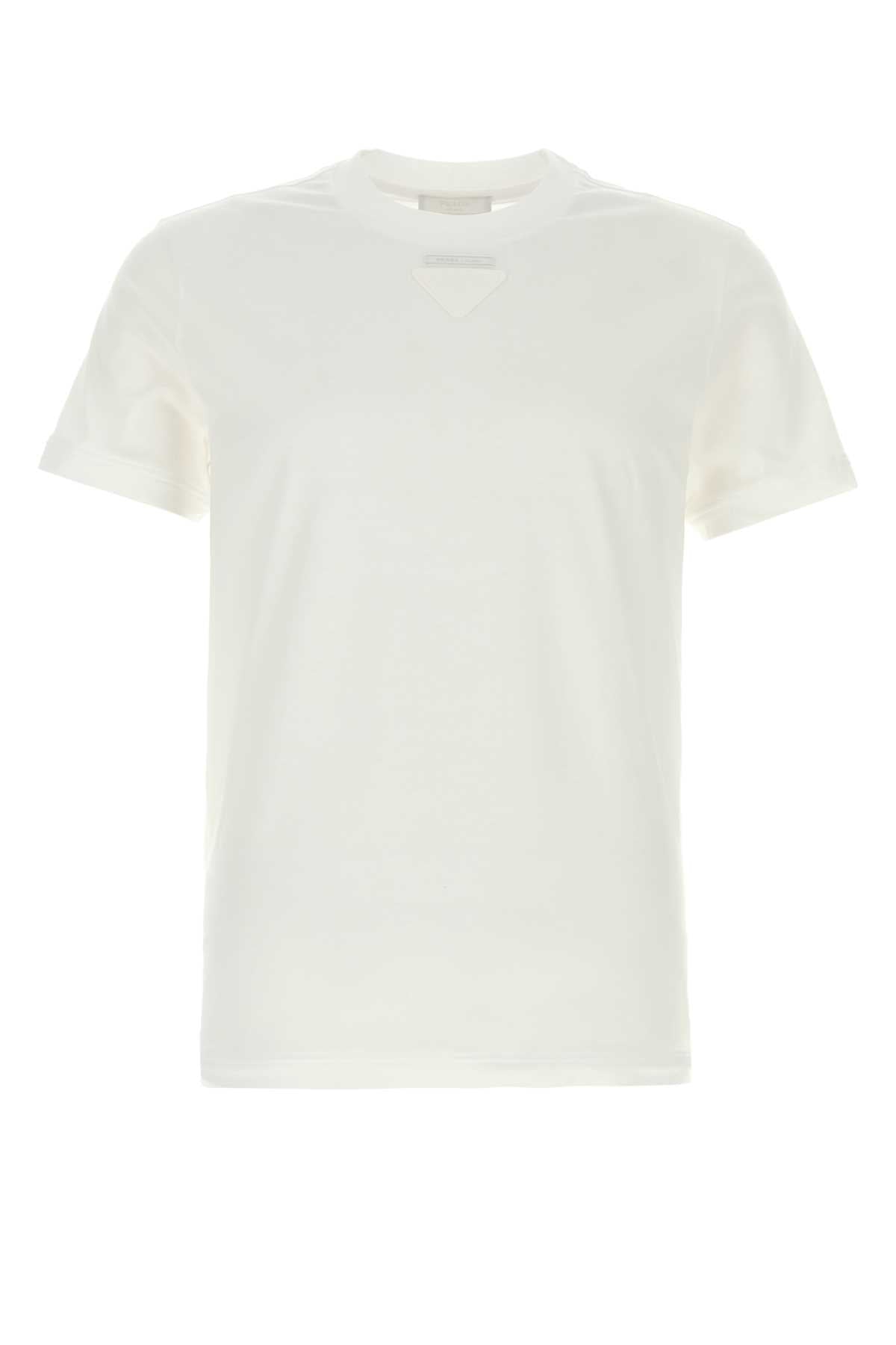 Prada Men White Cotton T-Shirt PRADA