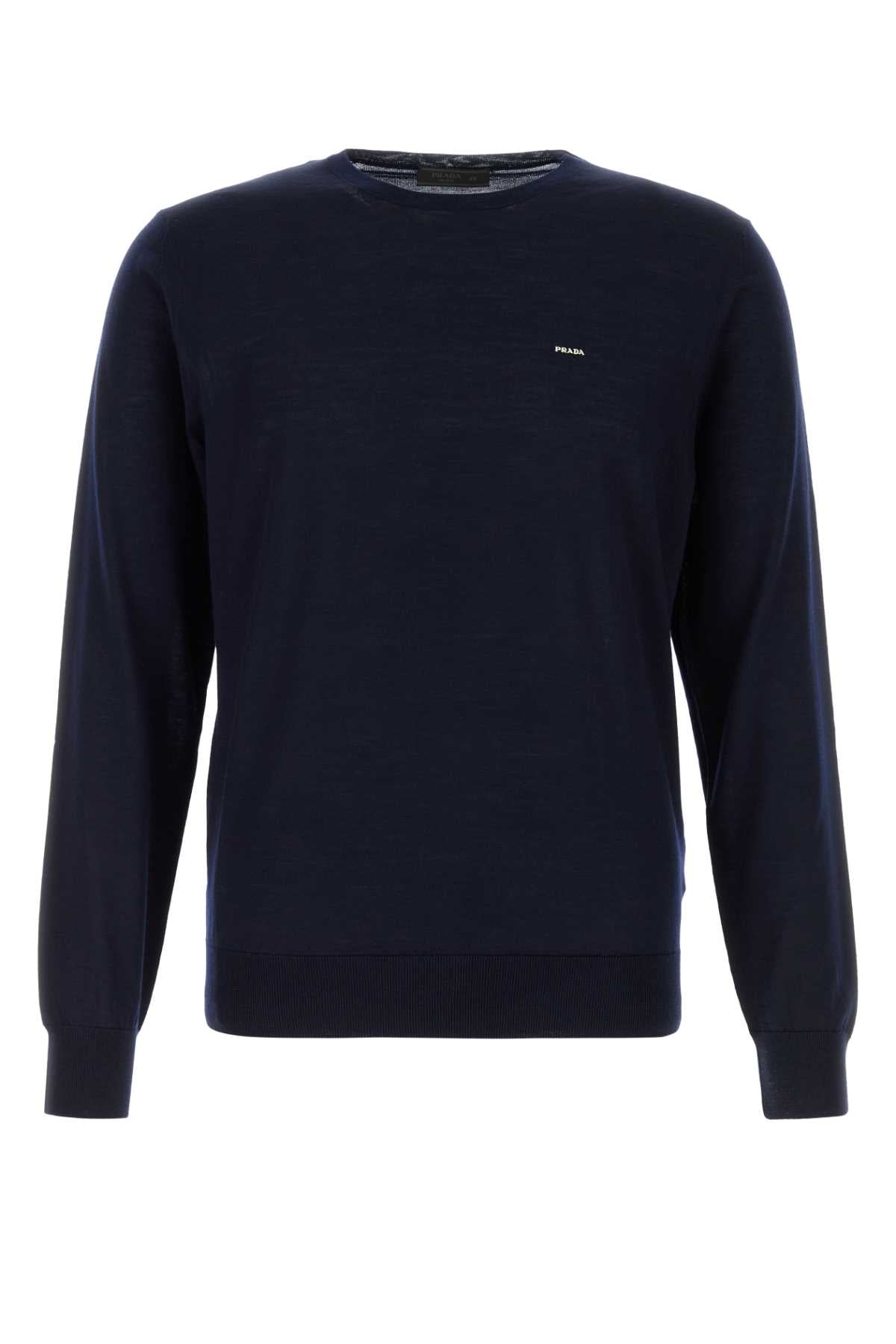 Prada Men Midnight Blue Wool Sweater PRADA