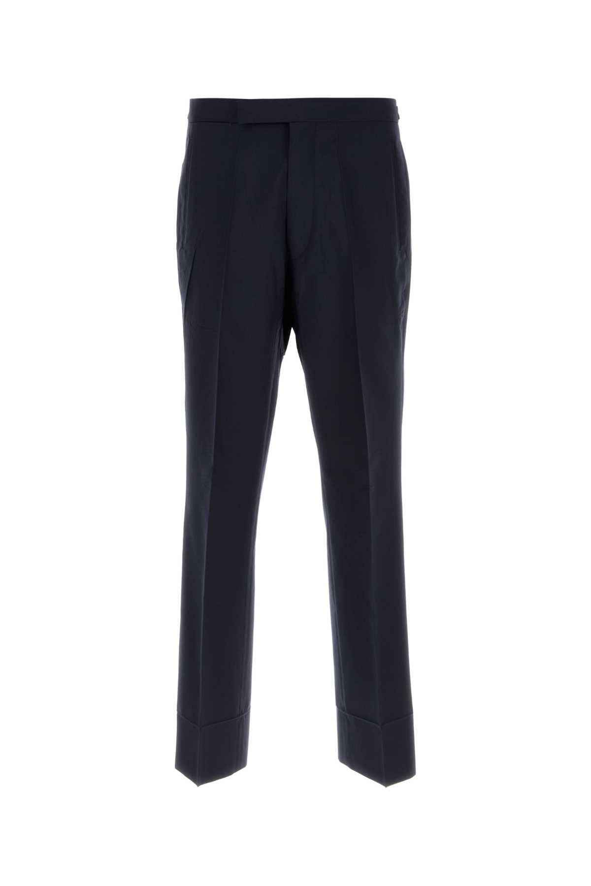 Prada Men Navy Blue Wool Blend Pant PRADA